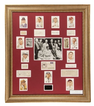 Tremendous 1939 Original Hall of Fame Induction Multi-Signed and Framed Display with 11 Original HOF Members